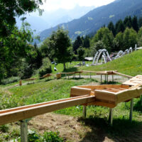 Holzkugelbahn am Kristberg im Silbertal, dem Genießerberg im Montafon
